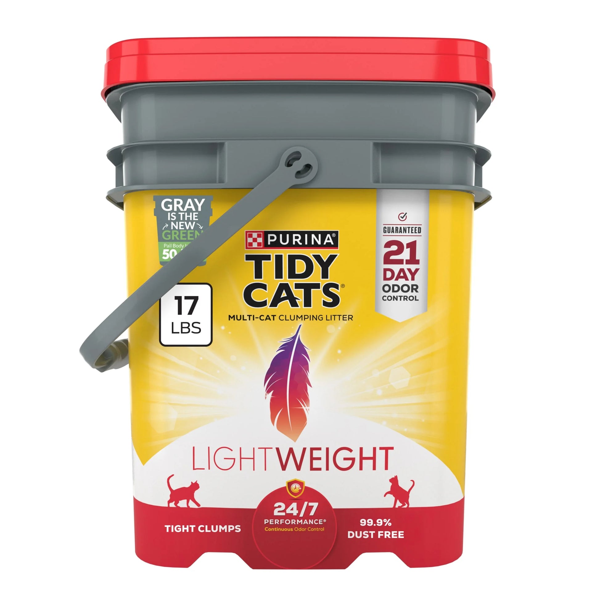 Purina  Lightweight Clumping Cat Litter, Low Dust, 24/7 Odor Control, 17 Lb. Pail